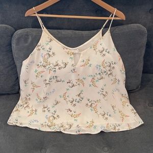 Lush Ivory Floral Lined Cami Crop Top